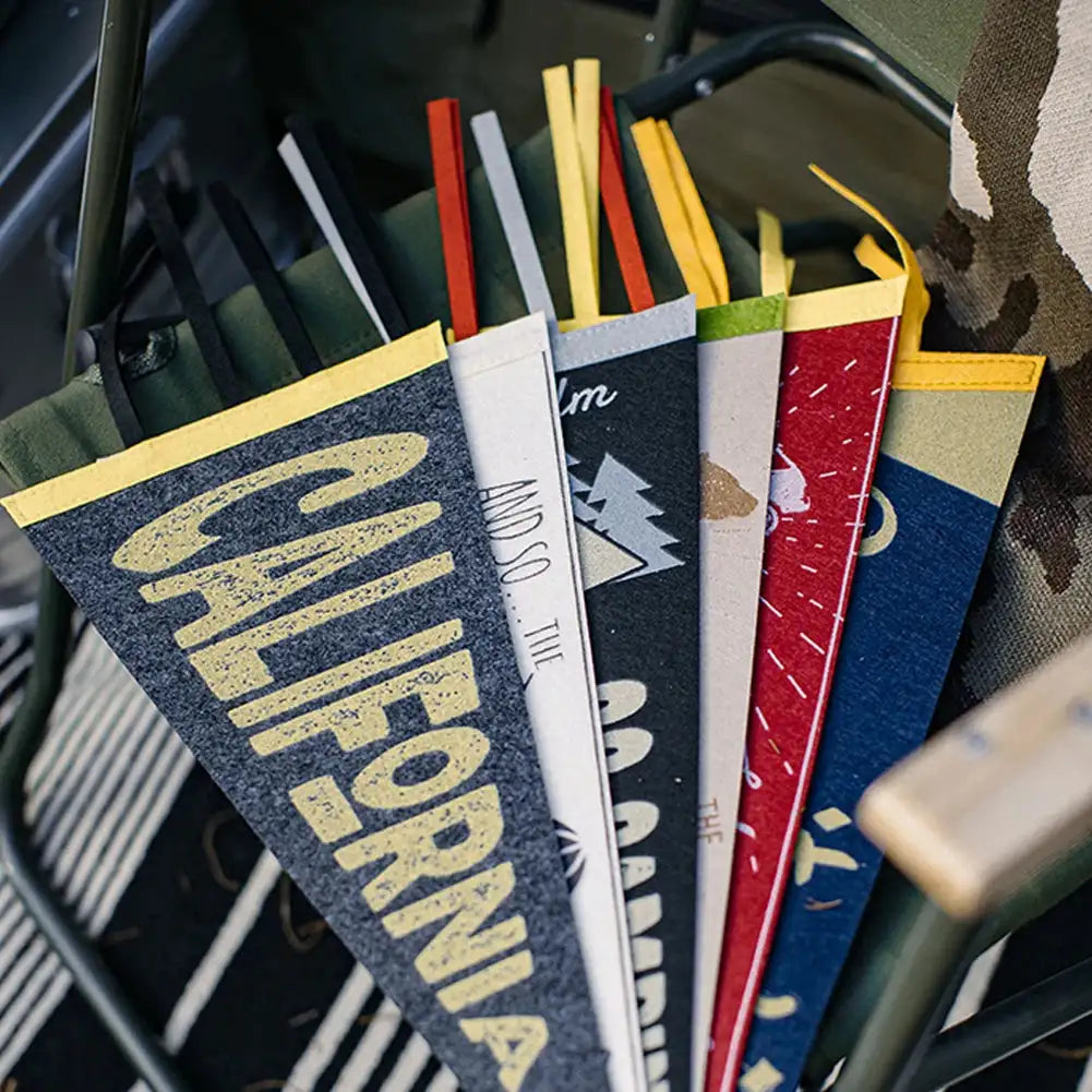 Outdoor Camping Tent Pennant Flags Picnic Canopy Atmosphere Decorations Camp Hanging Flags Holiday Scene Felt Bunting - Lootquake