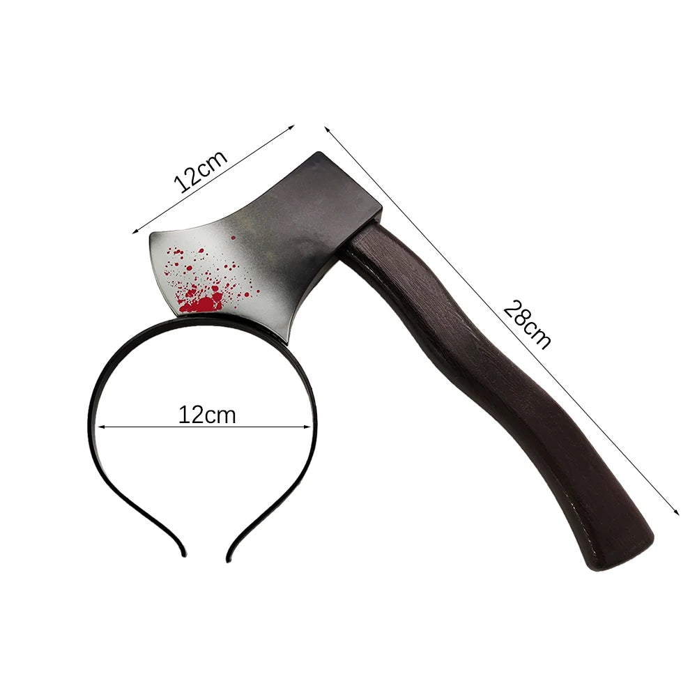 Halloween Decor Accessories Hair Hoop Horror Blood Fake Ax Saws Knife Gothic Headband Halloween Party Masquerade Cosplay Prop