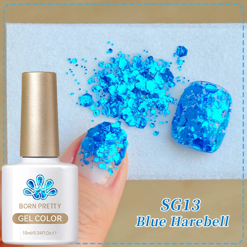 BORN PRETTY 10ml Reflective Glitter Gel Nail Polish Carat Mirage Sparkling Color Shine UV LED Soak Off Semi-Permanant Varnish