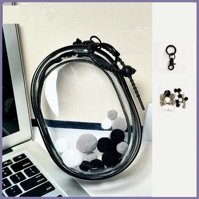 Étui de protection Labubu 15 cm, sac de rangement en PVC pour poupée assise en coton, sac de rangement anti-poussière