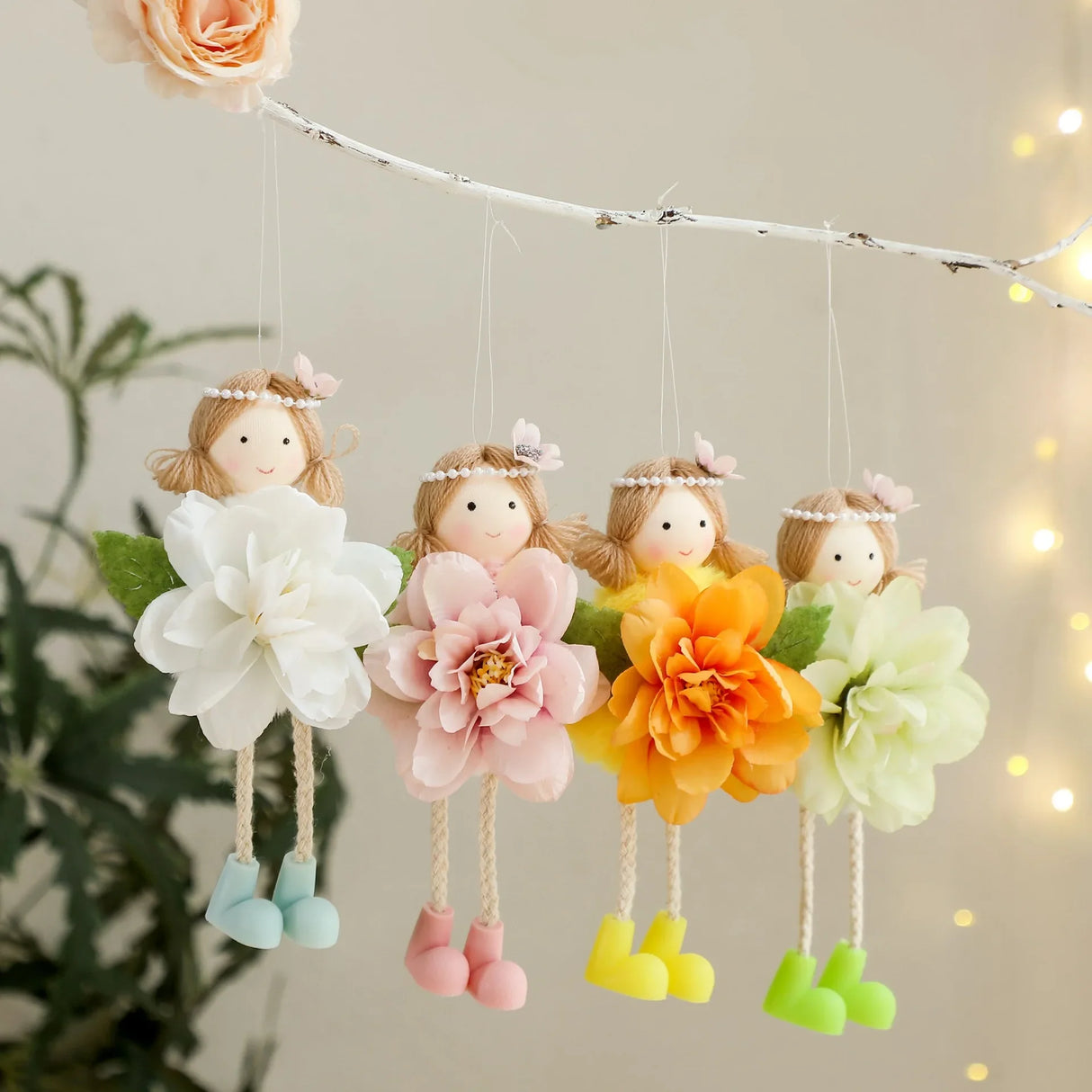 2025 Easter Long Legs Flower Fairy Angel Elf Rabbit Dolls Home Hanging Ornaments Spring Easter Party Supplies Kids Birthday Gift - Lootquake