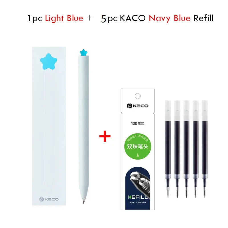 Juegos de bolígrafos de gel KACO, útiles escolares y de oficina para niños, de 0,5 mm de alta capacidad, con forma de corazón o signo del zodiaco, artículos de escritura, regalos de amor, artículos bonitos.