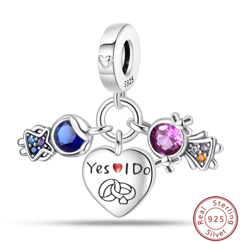 S925 Sterling Silver Princess Golf Hamster Camera Travel Three Piece Set Charms Beads 3mm DIY Fine Jewelry Making - Lootquake