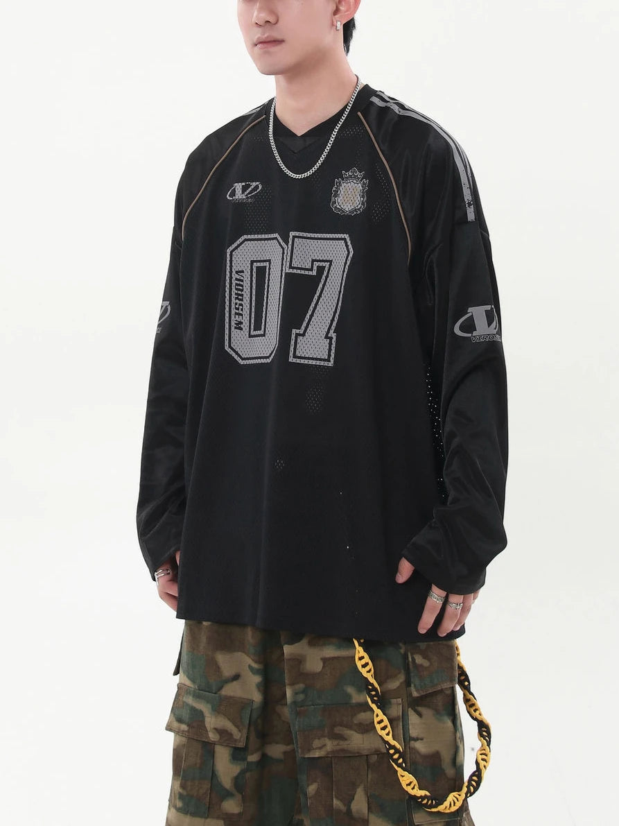 New Y2k Long Sleeve T Shirt Men and Women Harajuku Retro Letter Print Knitted Loose Sweatshirt Hip Hop Punk Long Sleeve Clothes - Lootquake