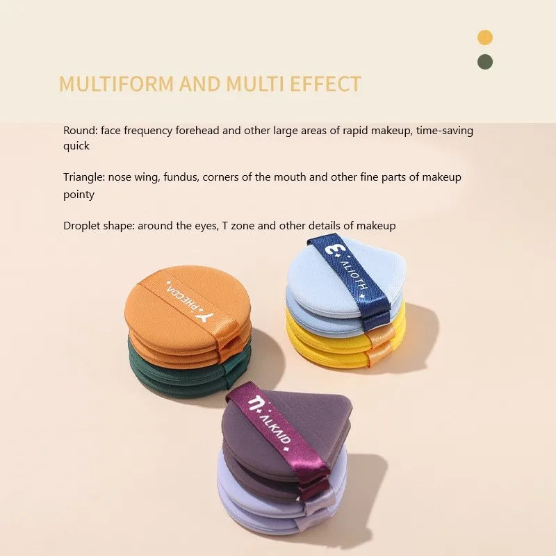 1 esponja cosmética redonda, cuadrada y triangular, suave, seca y húmeda, de doble uso, con cojín de aire, para base de maquillaje, herramientas de maquillaje.