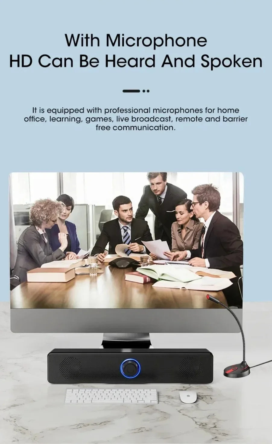 Barre de son sans fil Bluetooth et PC, haut-parleur filaire, alimenté par USB, pour téléviseur, ordinateur portable, jeux, cinéma maison, système audio surround