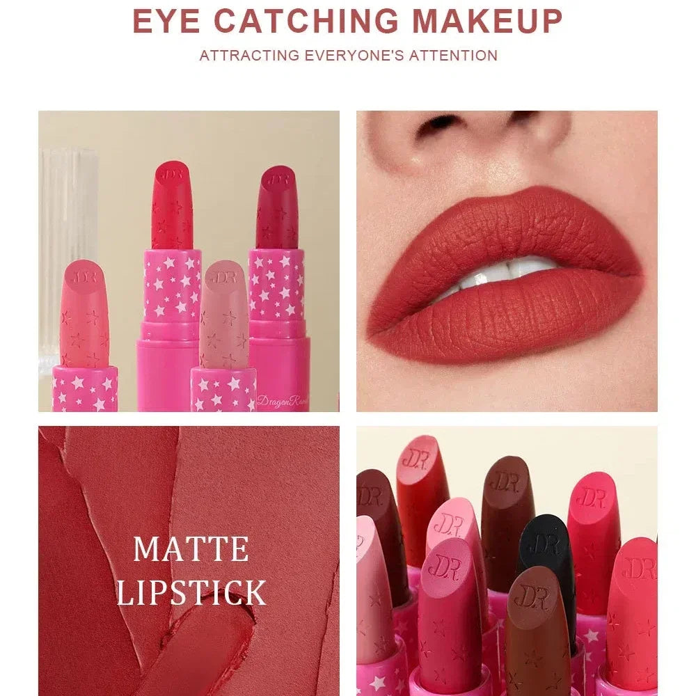 9 Colors Velvet Matte Lipsticks Pencil Waterproof Long Lasting Sexy Nude Pink Lip Stick Non-Stick Cup Makeup Lip Tint Cosmetics