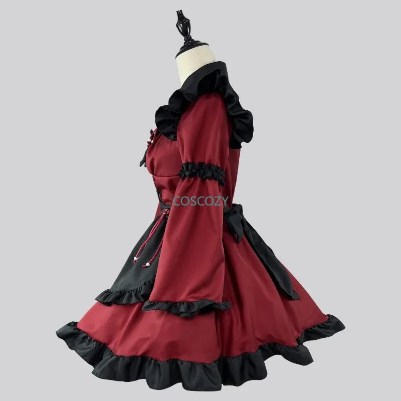 Halloween Gothic Maid Devil Cosplay Costumes Sweet Lolita Party Princess Dress Apron Headwear Neckwear Women Plus Size Cos