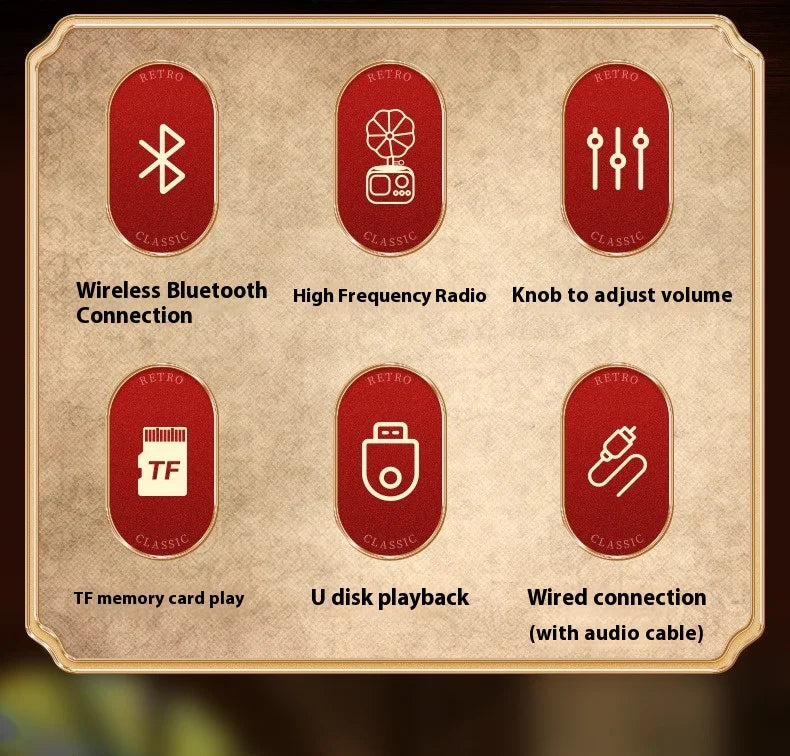 Enceinte Bluetooth rétro en bois, portable, mini haut-parleur sans fil pour système audio d'extérieur, radio TF, FM, musique, MP3, caisson de basses