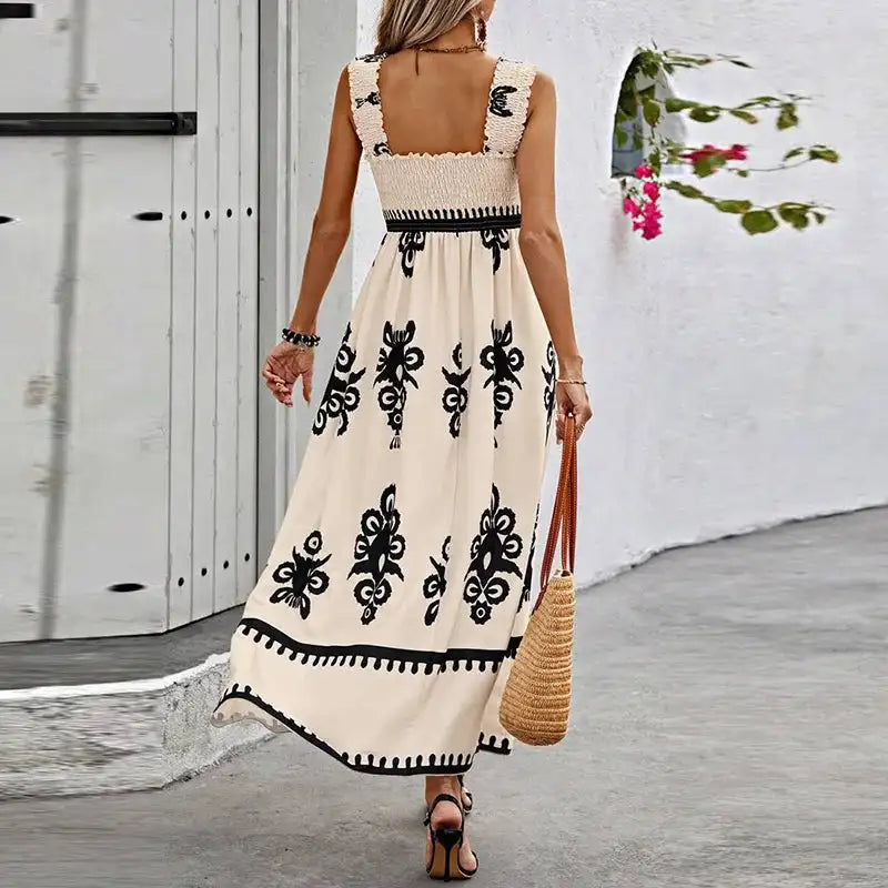 Summer Holiday Dress Women Casual Sleeveless A-Line Party Long Dress Boho Casual Sleeveless Party Dress 2024 - Lootquake