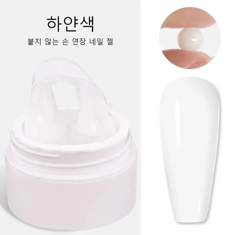 LIMEGIRL 15 g Gel d'extension d'ongles solide Gel UV antiadhésif pour photothérapie des mains Gel de construction rapide Conseils d'ongles Nail Art Gel de prolongation des ongles