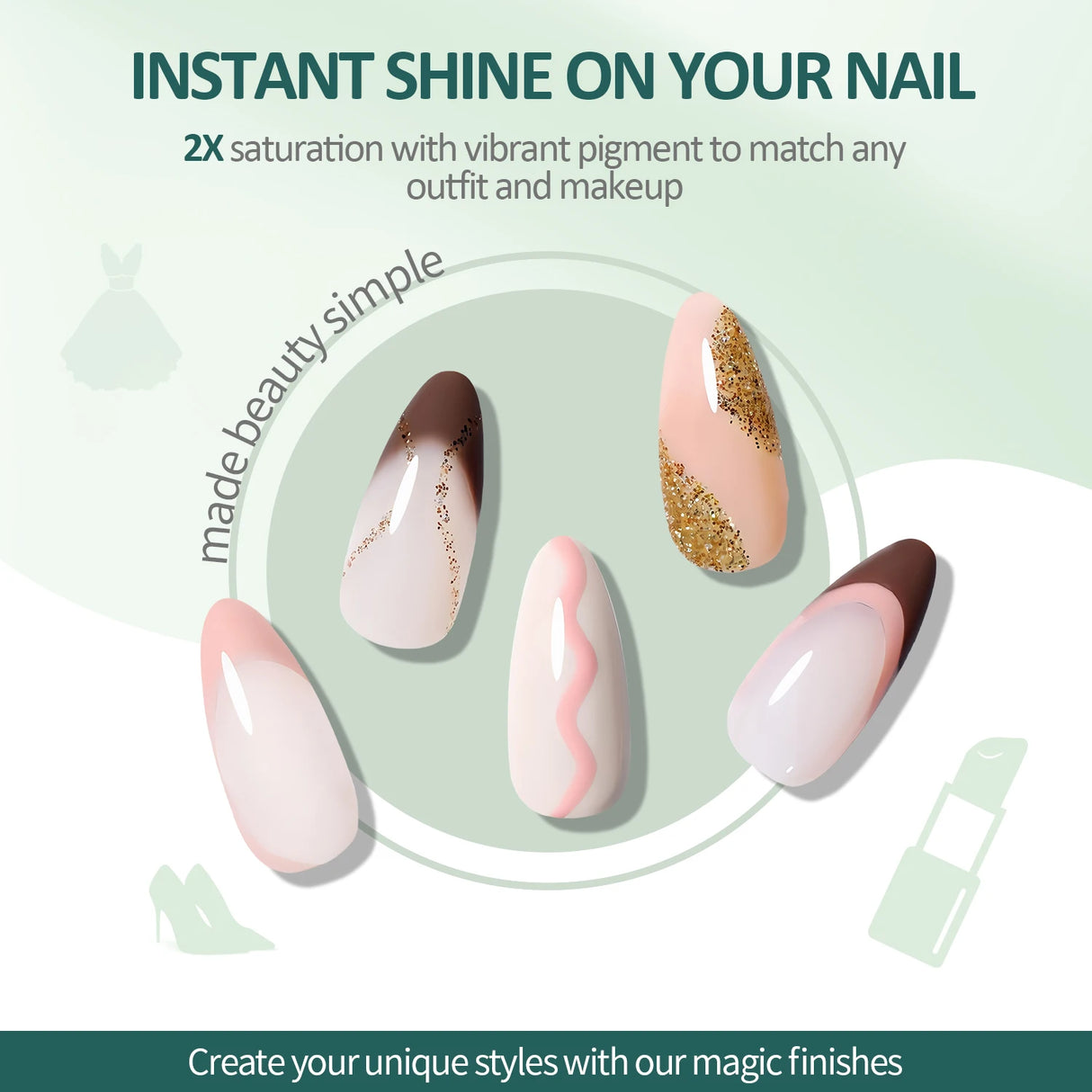 Esmalte de uñas en gel Nailpop profesional, 6 colores translúcidos, UV/LED, remojo, diseño de salón de uñas, color rosa nude, 1/6 unidades