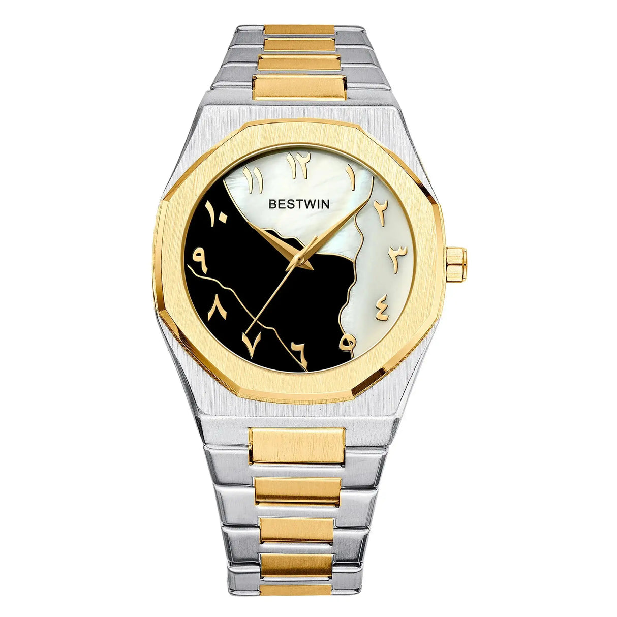 Fashion Watches Men's Watch reloj hombre BESTWIN Creative Dial Gold Shell Face Business watches for men relogios masculino - Lootquake