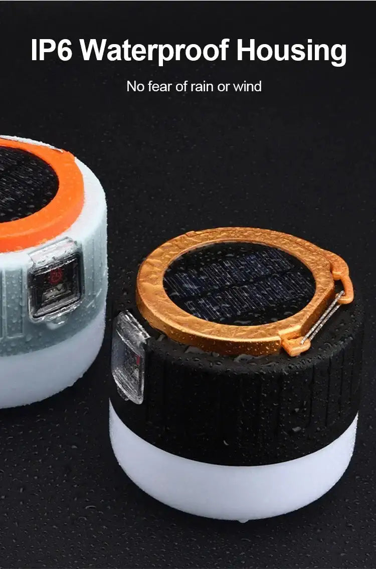 Powerful Solar LED Camping Lamp Waterproof Portable Lanterns Emergency Lights For BBQ Hiking USB Rechargeable Tent Lanterns - Lootquake