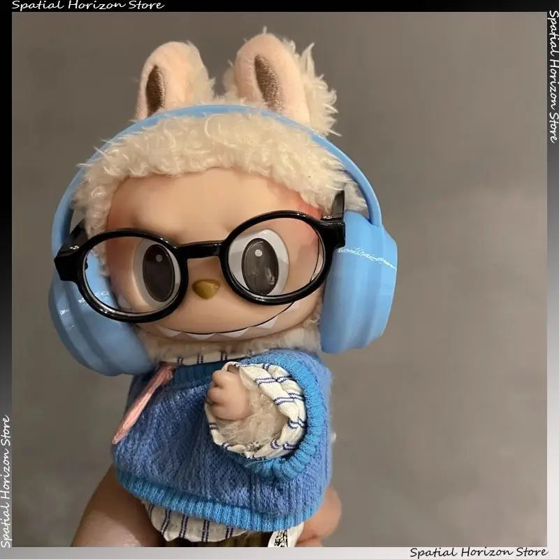 Casque Labubu mignon pour Labubu I II Mini peluche poupée casque décoration mode bricolage poupée accessoires cadeau