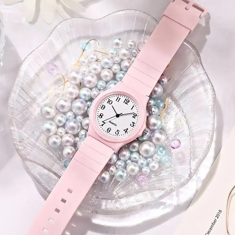 Exam Watch Silicone Strap Simple Women Watch Student Ladies Quartz Wristwatch Waterproof Round Small Dial for Women Reloj Mujer - Lootquake