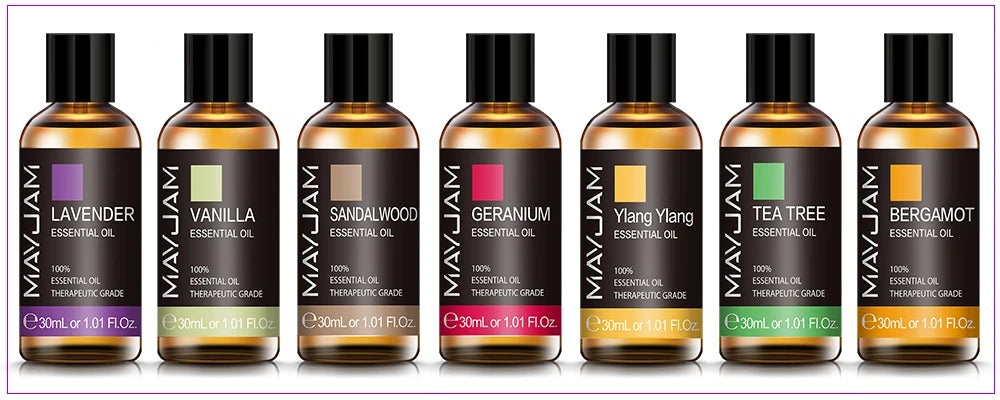 Aceites esenciales puros MAYJAM, aceite de masaje, humidificador, difusor, fabricación de velas, ambientador