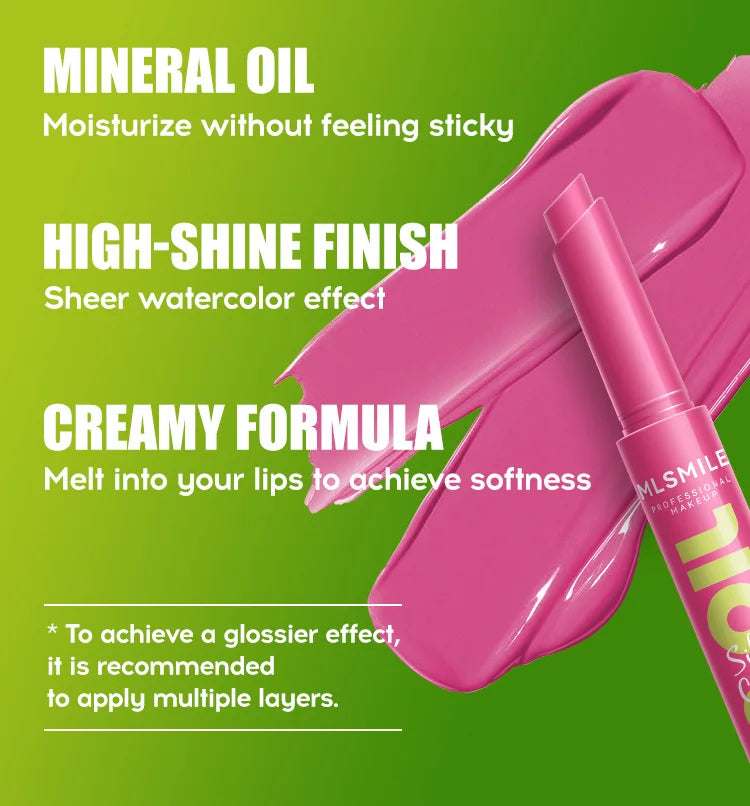 MLSMILE 3pcs/set Press Lipstick Solid Lip Gloss Long-lasting Easy Color Moisturizing Lip Gloss Pearl Mirror Lip Gloss