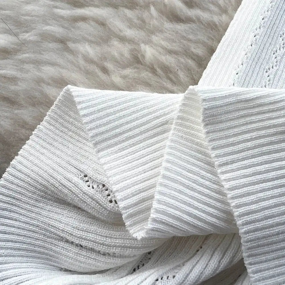 Crochet Dresses Knit Cut Out Dress Jurk Dames Beach Dresses for Women 2023 Short Sleevel Female Vestidos Mujer Maxi Long Dress - Lootquake