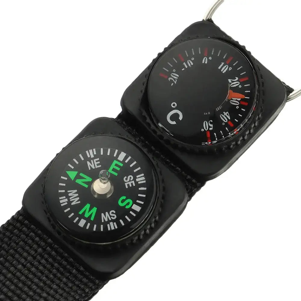 Mini Compass Thermometer Carabiner Compass Thermometer Carabiner 3 in 1 Outdoor Hiking Key Buckle Double Sided Metal Compasses - Lootquake