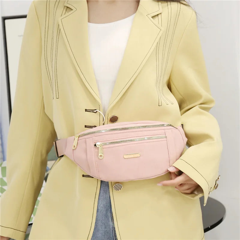Women Waist Bag Fanny Pack Zipper Chest Bag Female Banana Bag Money Pouch Travel Shoulder Purse Belly Pocket Hip Bum Bag - Lootquake