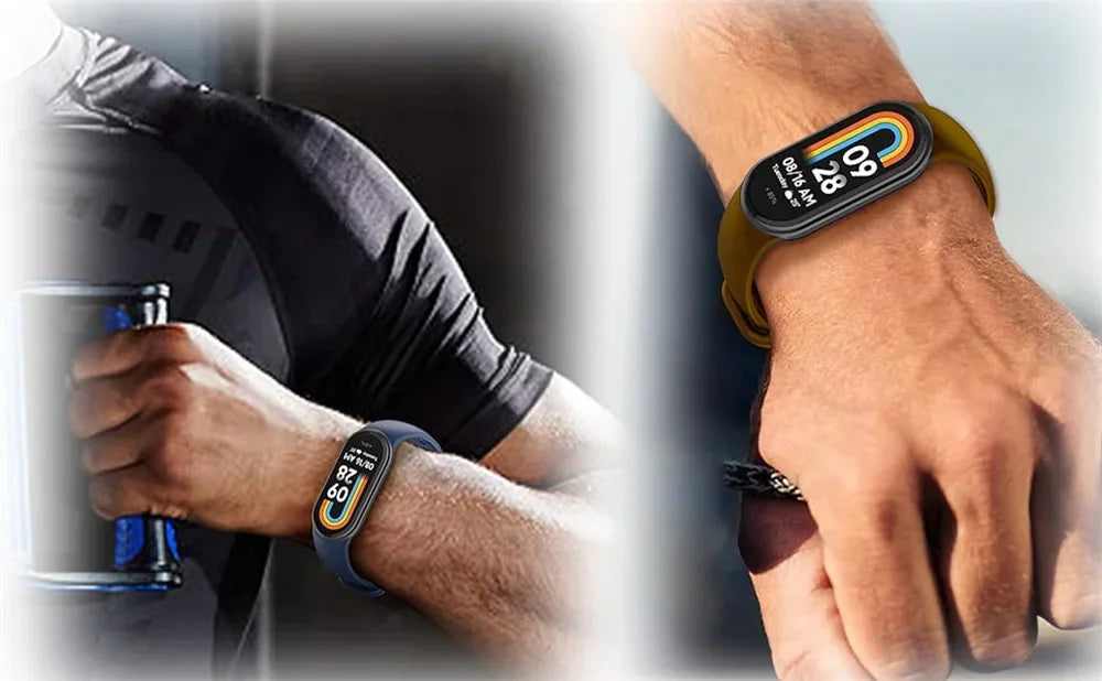 Bracelet de montre sport pour Xiaomi Mi Band 8-9 NFC, bracelet de rechange en silicone, étanche, accessoires