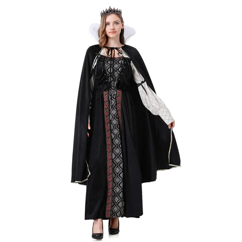 Halloween European Royal Retro Court King Queen Couple Cosplay Costume Christmas Medieval Renaissance Aristocratic Fancy Gown