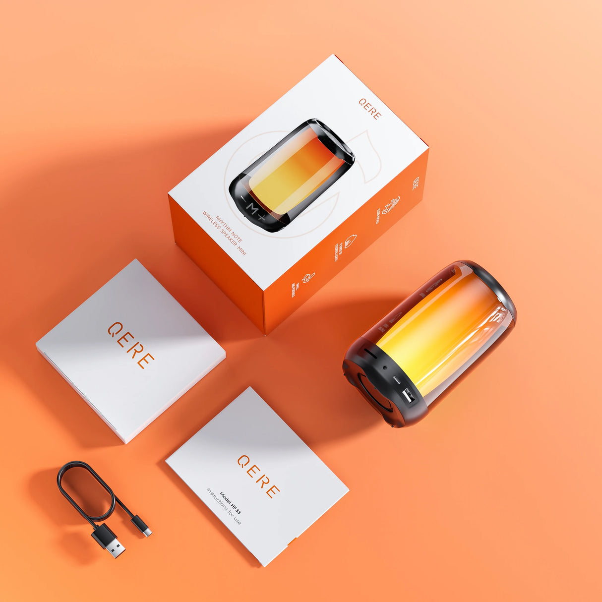 Altavoz Bluetooth QERE con audio de alta resolución de 5 W, altavoz portátil inalámbrico de alta fidelidad IPX5 resistente al agua, para exteriores, múltiples modos de conexión,