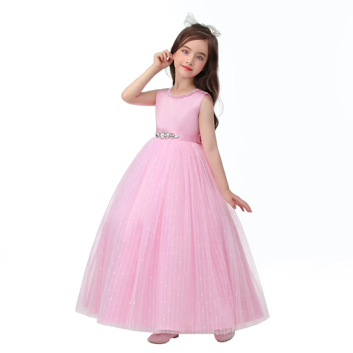 New Princess dress Large children's long dress Girl piano performance dress Festival party dress