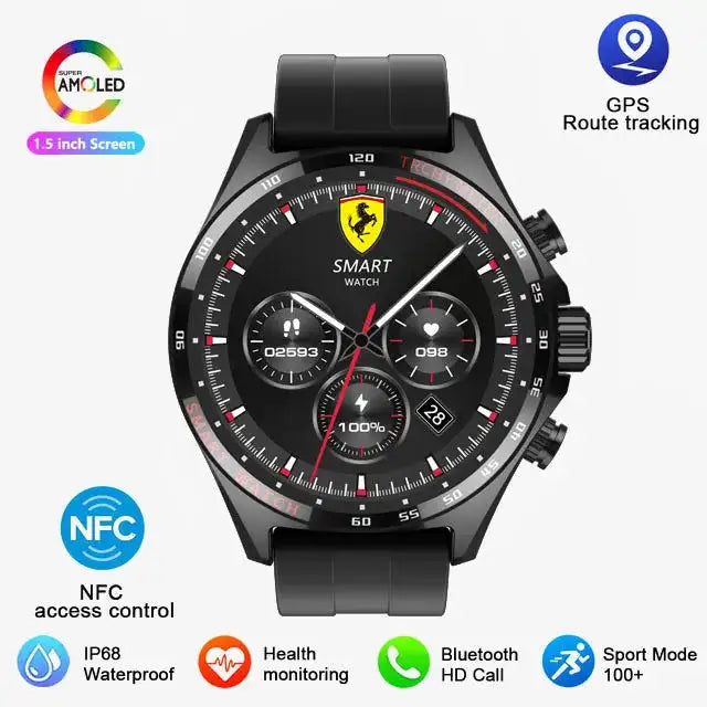2024 New Outdoor Sports GPS Smart Watch Men Bluetooth Call HD Smartwatch Health Monitoring Compass IP68 Waterproof Watches Men - Lootquake