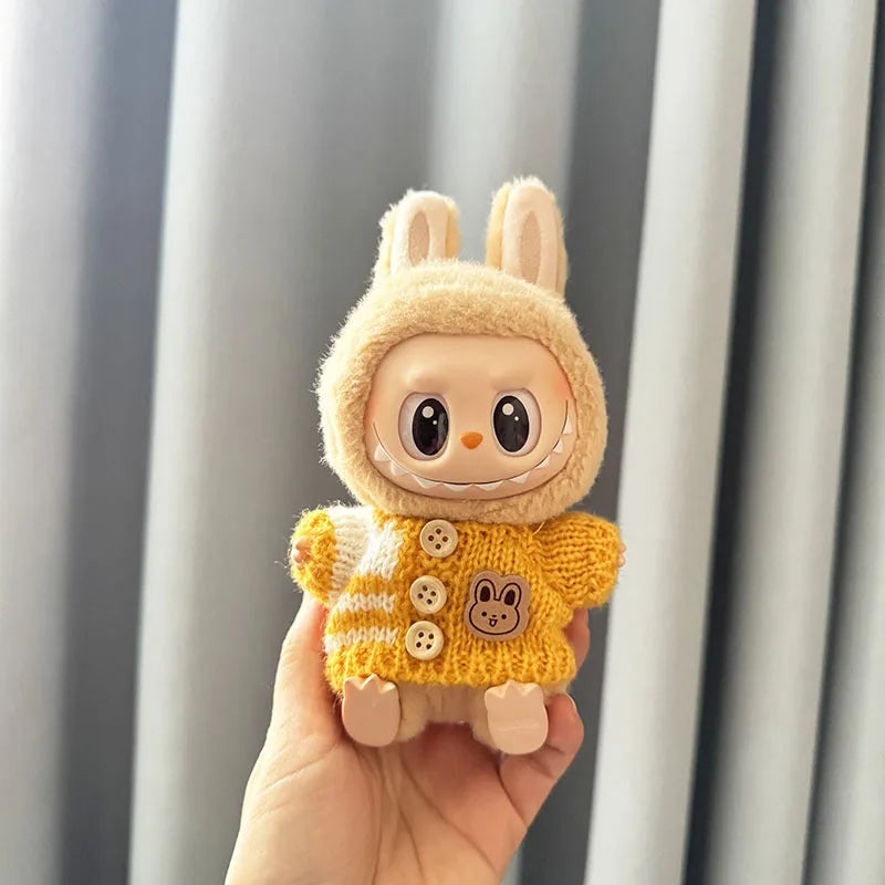 Labubu I II Sitting Party Clothing Idol Dolls Cute Mini Plush Doll'S Clothes Easter Colorful Bunny Sweater Labubu Accessories