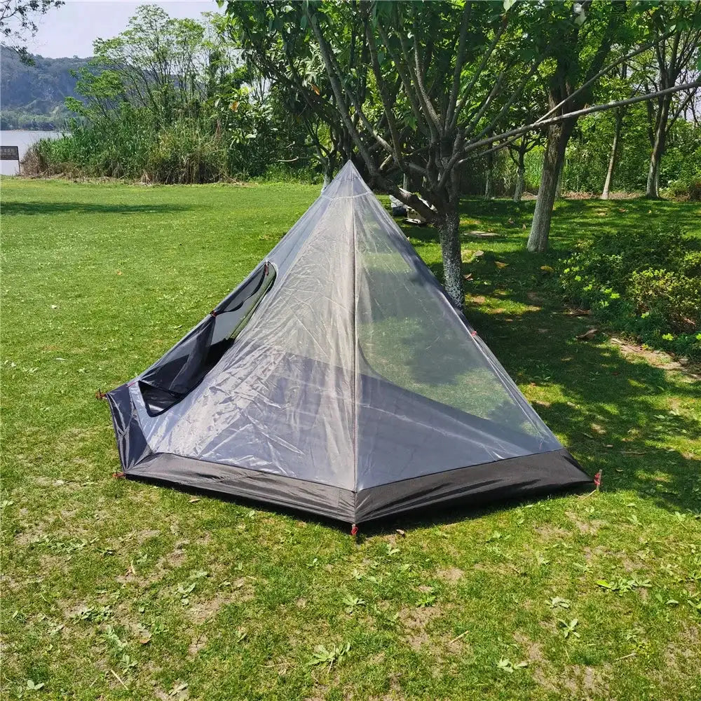 Ultralight Pyramid Tent‘s Inner Tent Outdoor Rodless Summer Mesh Tent Portable Backpacking Hiking Camping Teepee Inside Tent - Lootquake