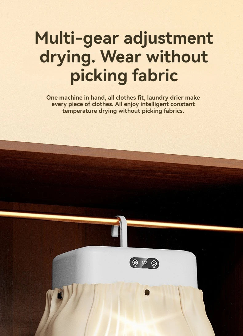 Mini sèche-linge portable pliable et électrique, intelligent, à séchage rapide et minuté, avec sac de séchage, compact et de voyage