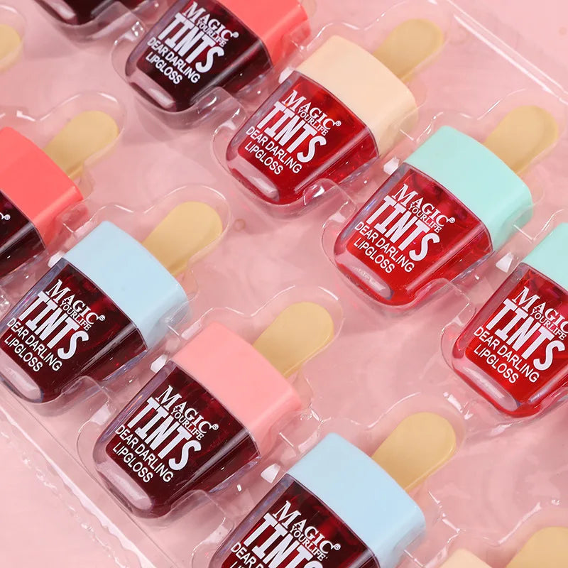 Brillant à lèvres liquide à la crème glacée, ensemble de rouges à lèvres liquide à la crème glacée, lèvres colorées, développement de couleur longue durée, hydratant