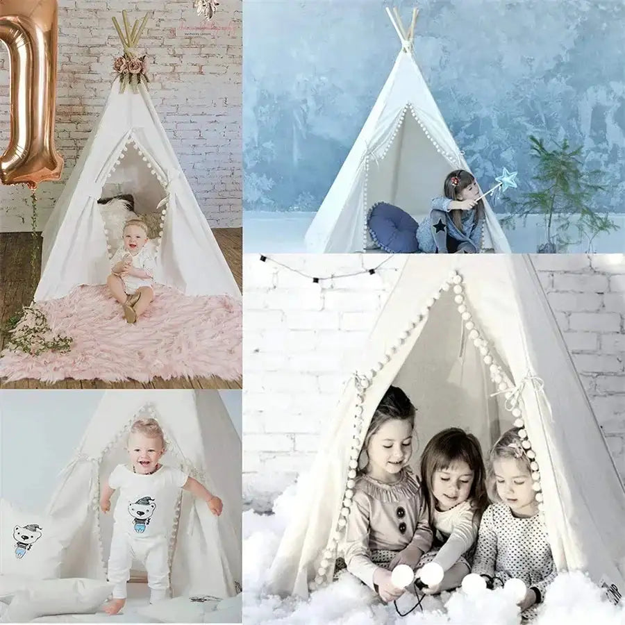 Tent for Kids Indoor Household Children Play House Wigwams Portable Folding Tipi Teepee Girl and Boy Castle Play Room Tents - Lootquake