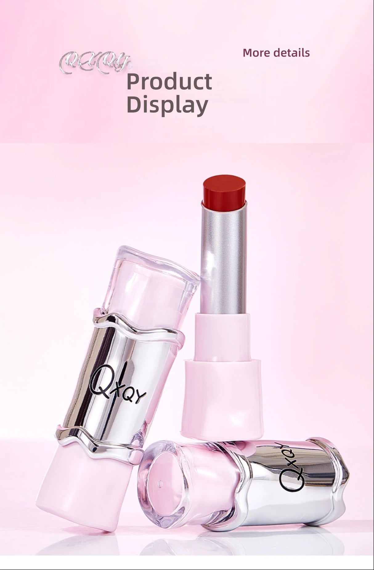 QXQY GLOSSY JELLY LIPSTICK - Brillant à lèvres effet miroir, hydratant et longue tenue, brillant à lèvres nude pour des lèvres pulpeuses et éclatantes (sans maquillage)