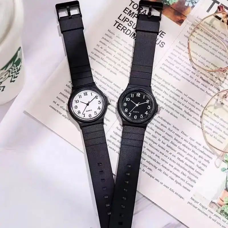 YIKAZE Exam Watch Silicone Strap Simple Women Watch Student Ladies Quartz Wristwatch Waterproof Round Small Dial for Women - Lootquake