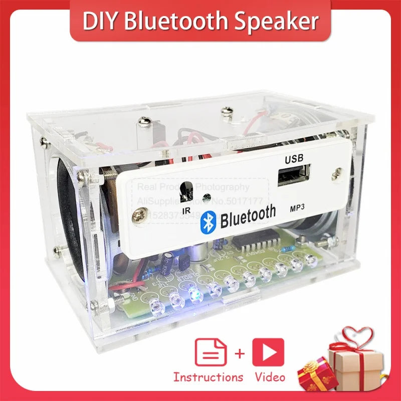 Kit de haut-parleurs Bluetooth DIY, électronique, projet de soudure DIY, pratique de l'assemblage de soudure, composant de kit électronique DIY, haut-parleurs 2*3W