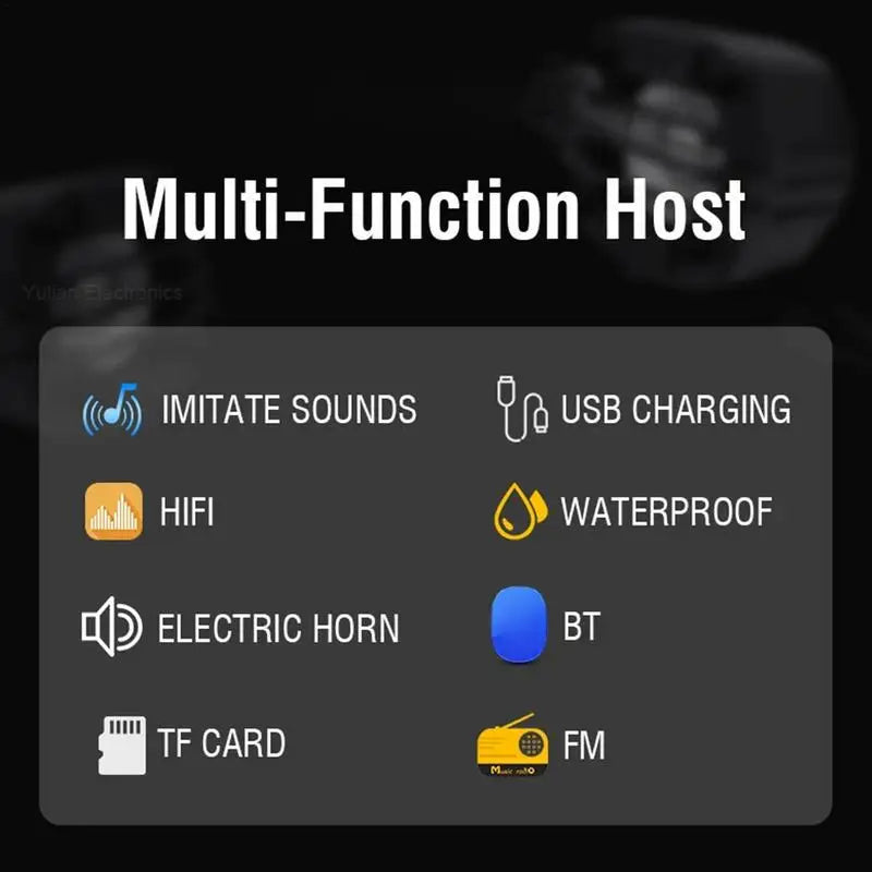 Altavoz Bluetooth para motocicleta, 12-80 V, sonido HiFi universal, estéreo para motocicleta, resistente a la intemperie, sistema de amplificación de audio, altavoz para manillar.