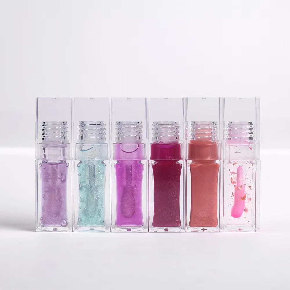 Gloss à lèvres transparent de marque privée, maquillage couleur, huile à lèvres repulpante, hydratant, waterproof, longue durée, cosmétiques personnalisés en vrac