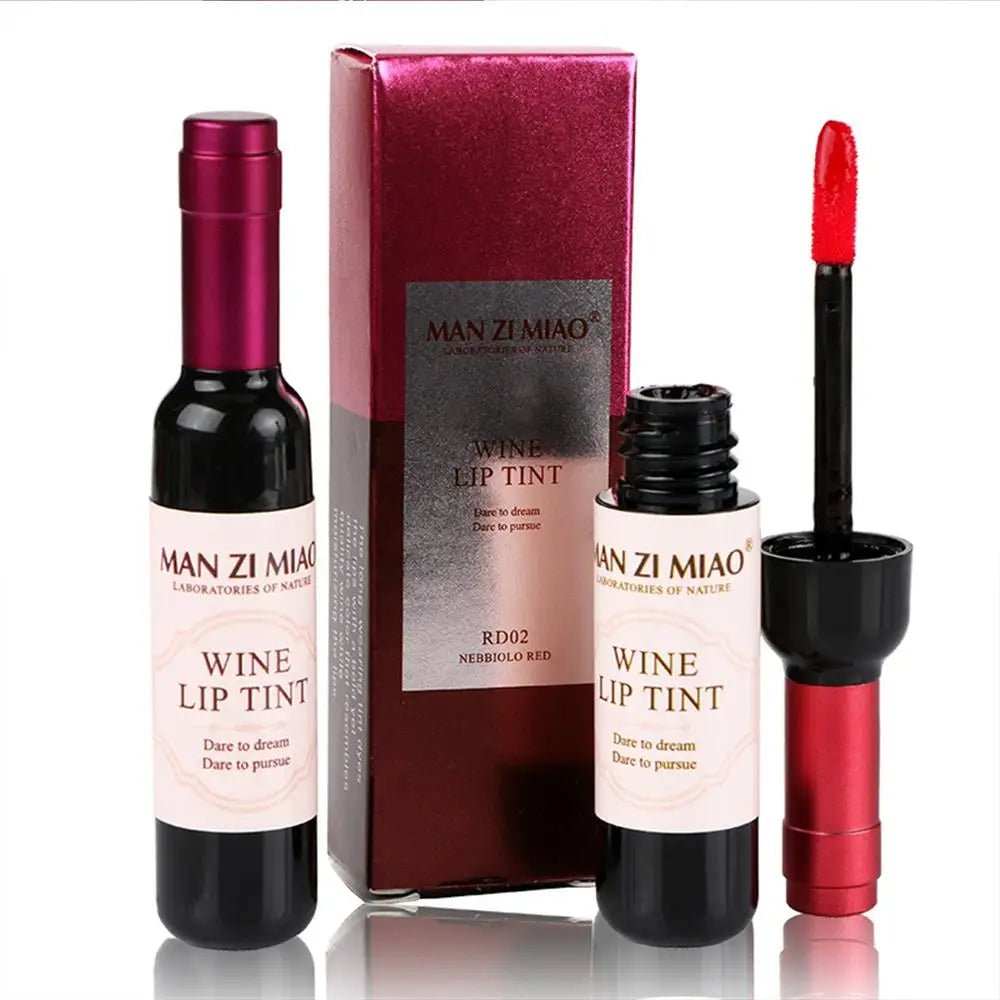 Lápiz labial color vino, tinte labial rosa bebé, brillo labial líquido mate Lipgross, tinte labial resistente al agua de larga duración, lápiz labial antiadherente en vaso.
