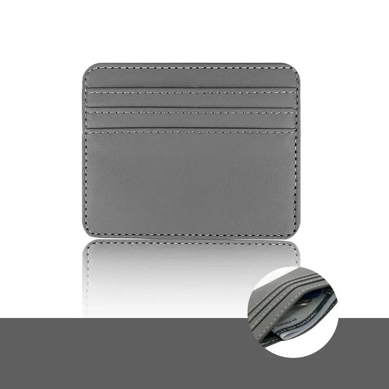 1PCS Man Purses Ultra Thin Mini Business Bank Credit Card Holder Wallet Simple Black Women Small Coin Cards Cover Pouch Case Bag - Lootquake