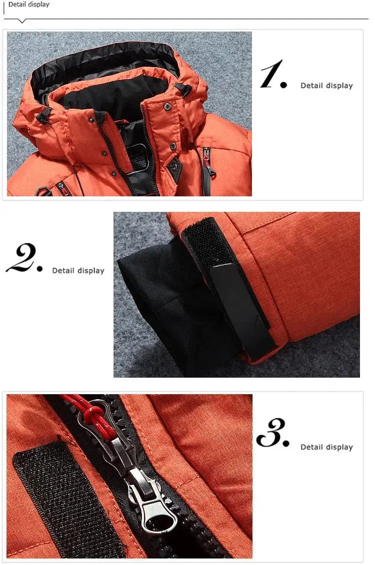 -20 Degree Winter Down Coat Men White Duck Down Parkas Jacket Mens Thick Warm Snow Parka Jacket Overcoat Windbreaker Warm Parkas - Lootquake