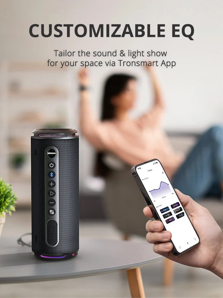 Enceinte Bluetooth Tronsmart T7 Lite, basses améliorées, portable, autonomie 24 h, contrôle par application, étanchéité IPX7, idéale pour le camping