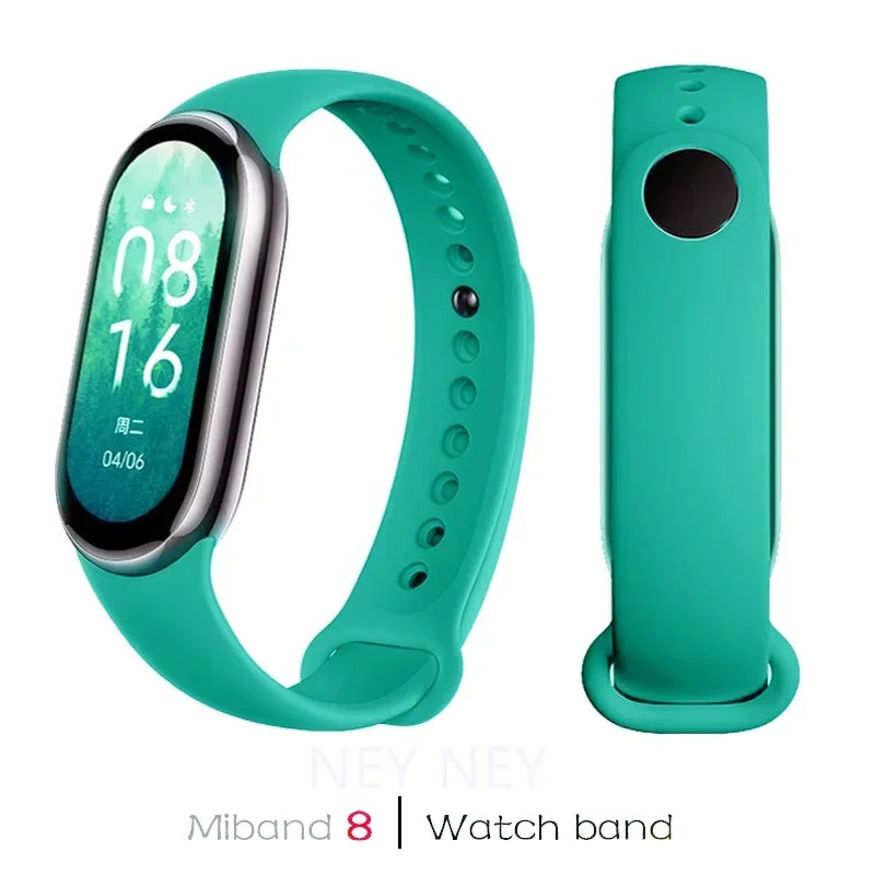 Bracelet de montre sport pour Xiaomi Mi Band 8-9 NFC, bracelet de rechange en silicone, étanche, accessoires