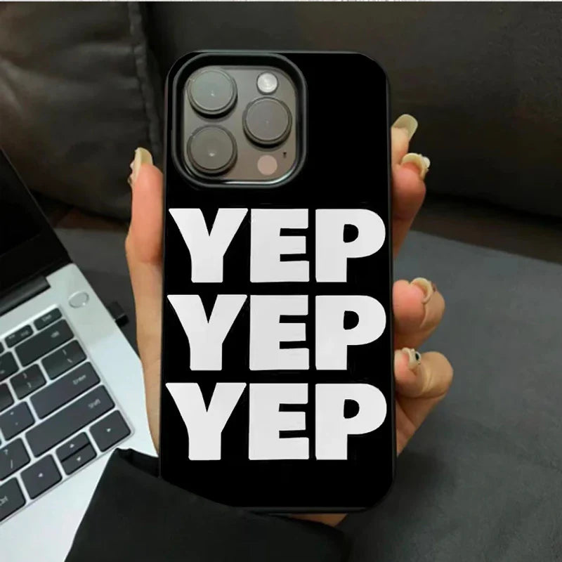 Funda de teléfono personalizada de lujo con letras en blanco y negro