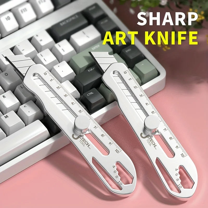 Cuchillo de arte de alta resistencia, de acero inoxidable grueso y grande, cuchillo para papel tapiz de grado industrial, soporte para herramientas duradero