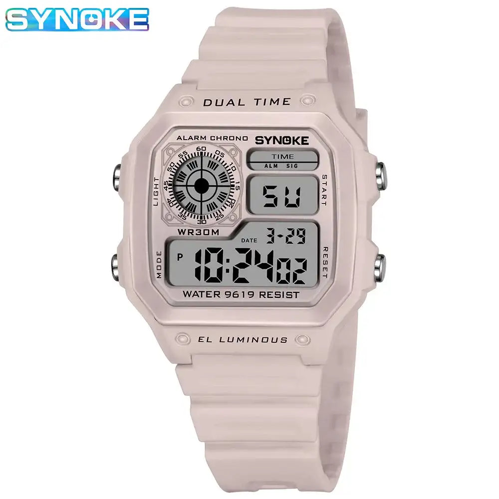 SYNOKE Digital Watches Lady Sports Luminous Multifunction Waterproof Chrono Wristwatch Outdoor Girls Fashion Student Watch New - Lootquake