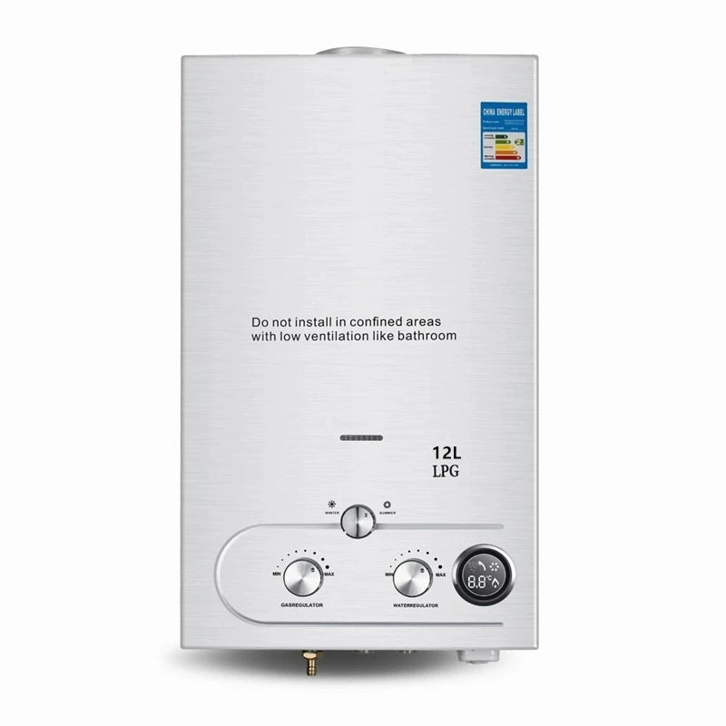 Chauffe-eau instantané au propane 6 L/8 L/10 L/12 L/16 L/18 L en acier inoxydable, chauffe-eau instantané au gaz de pétrole liquéfié 36 kW