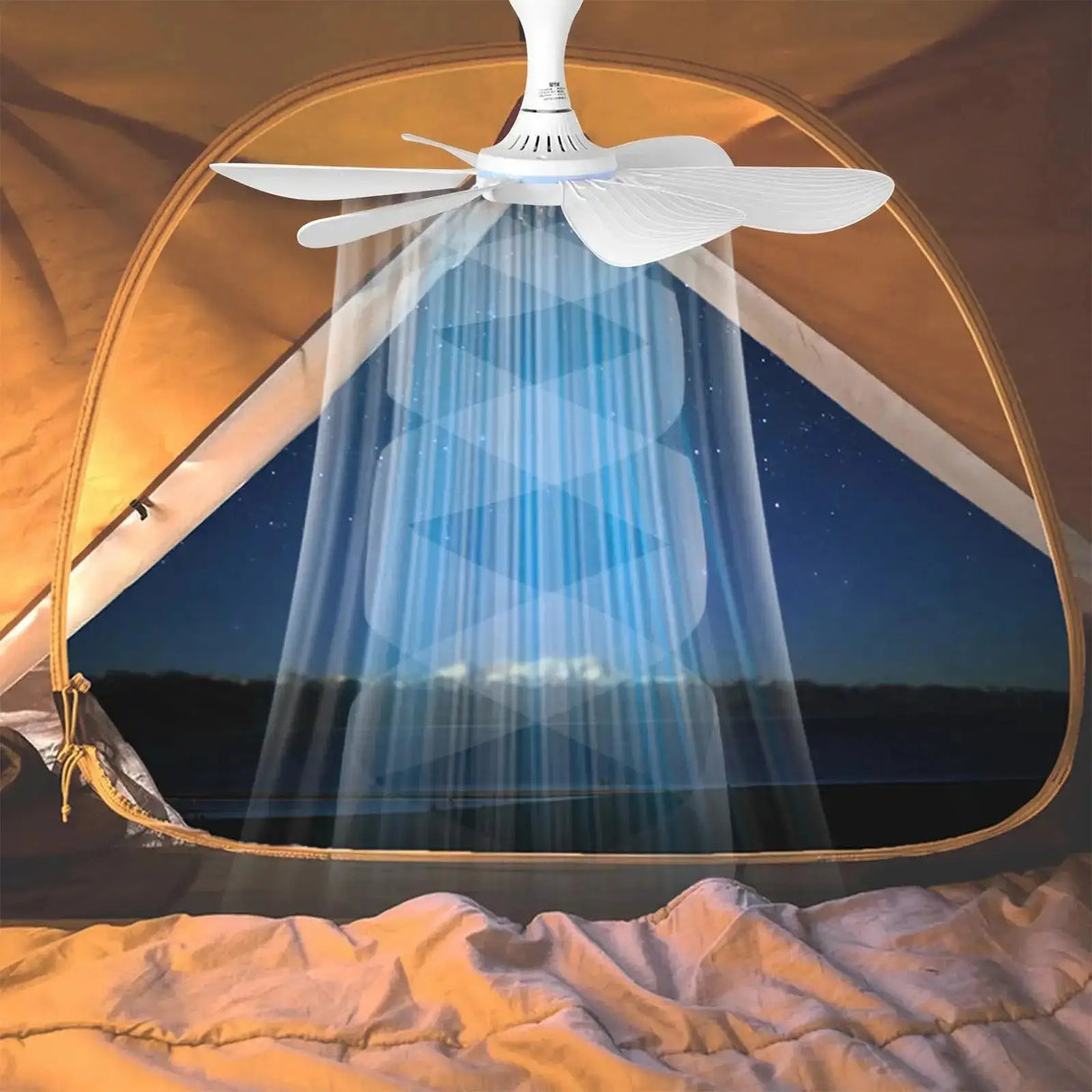Silent 6 Leaves USB Powered Ceiling Canopy Fan with Remote Control Timing 4 Speed Hanging Fan for Camping Bed Dormitory Tent New - Lootquake